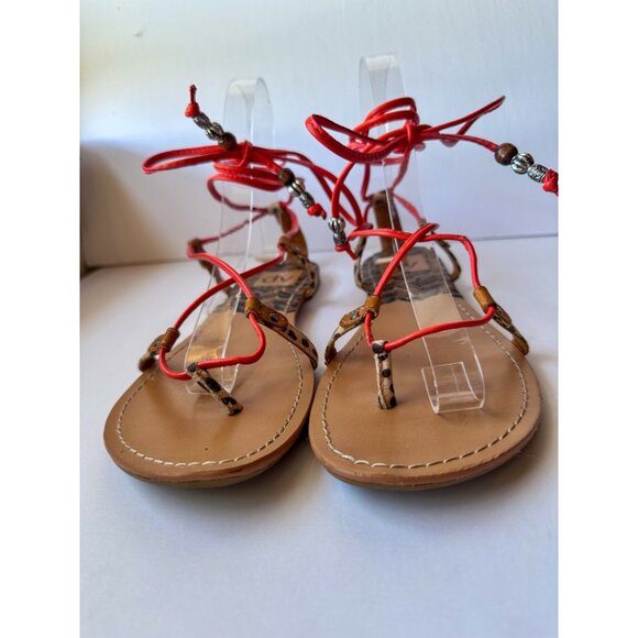 Dolce Vita Women’s Aurora Sandals Leopard Print Ankle Wrap 6 - Picture 5 of 11